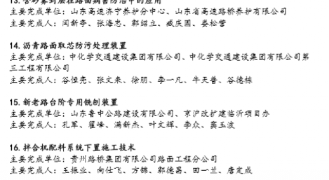 熱烈祝賀公司7項技術(shù)分別榮獲全國公路“微創(chuàng)新”大賽金、銀、銅獎