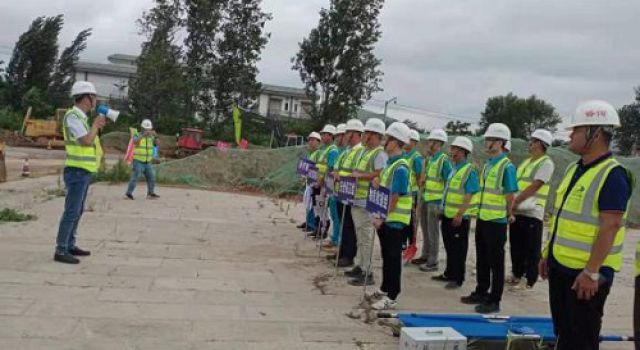 棗莊市S318郯蘭線改建項目舉行防汛應(yīng)急演練